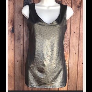Cache - Gold V-Neck Dress Top - S
